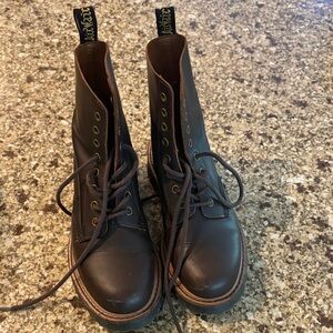 Dr. Martens Women’s Dark Brown 8-Eye Leather Combat Boots